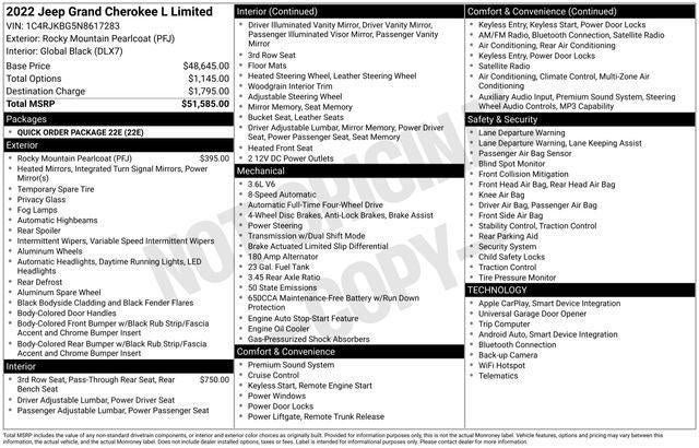 2022 Jeep Grand Cherokee L Limited 4x4