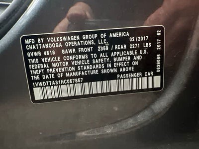 2017 Volkswagen Passat 1.8T R-Line