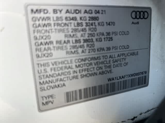 2021 Audi Q7 Premium Plus 55 TFSI quattro Tiptronic