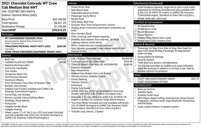 2021 Chevrolet Colorado Work Truck