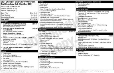 2021 Chevrolet Silverado 1500 Custom Trail Boss