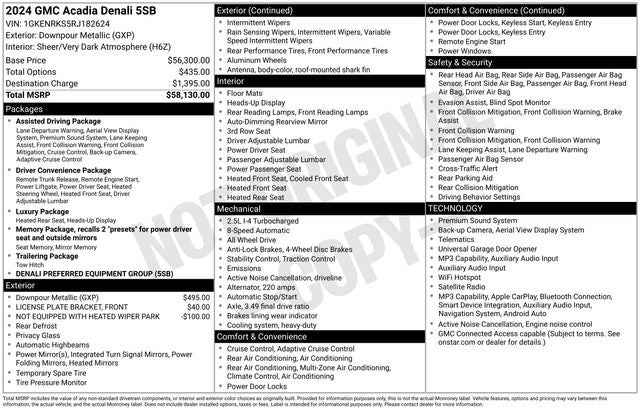 2024 GMC Acadia Denali