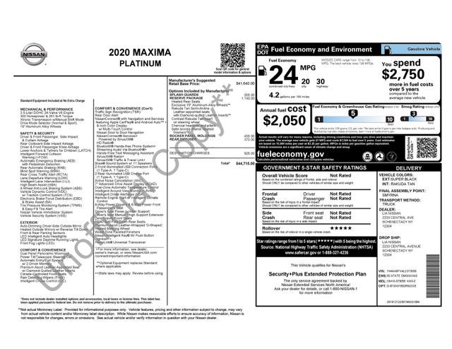 2020 Nissan Maxima Platinum