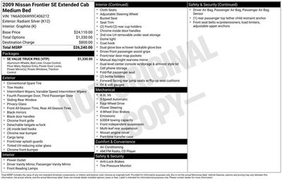 2009 Nissan Frontier SE I4