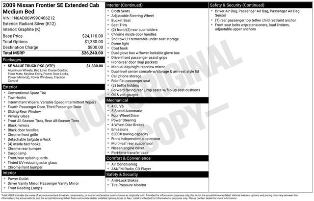 2009 Nissan Frontier SE I4
