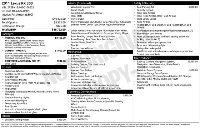 2011 Lexus RX 350