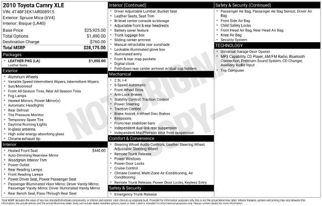 2010 Toyota Camry XLE