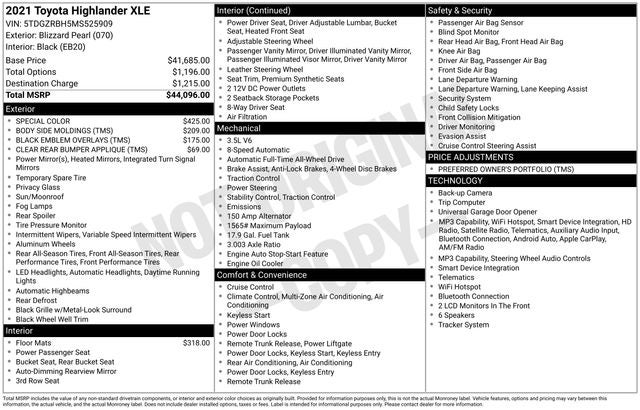 2021 Toyota Highlander XLE