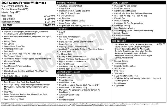 2024 Subaru Forester Wilderness