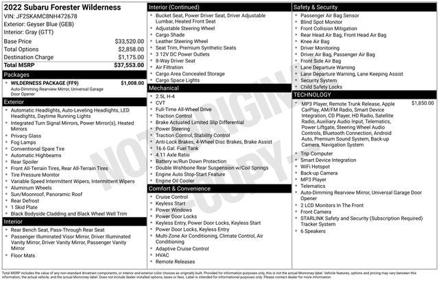 2022 Subaru Forester Wilderness