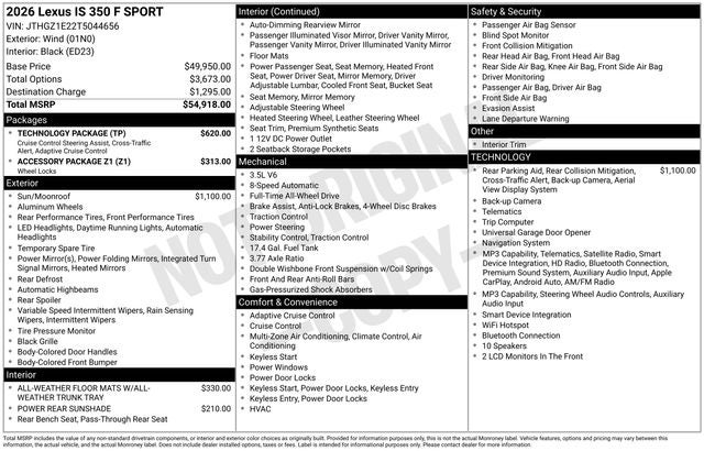 2026 Lexus IS 350 F SPORT