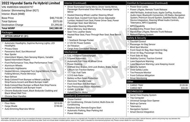 2022 Hyundai Santa Fe Hybrid Limited