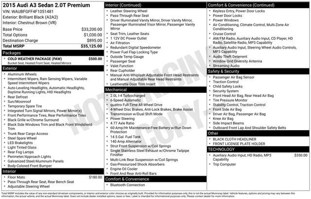 2015 Audi A3 2.0T Premium quattro