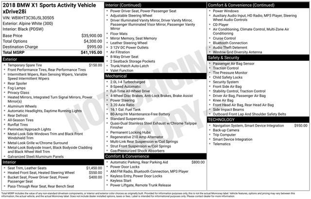 2018 BMW X1 xDrive28i