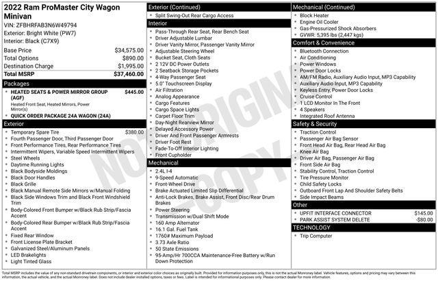 2022 RAM ProMaster City Base