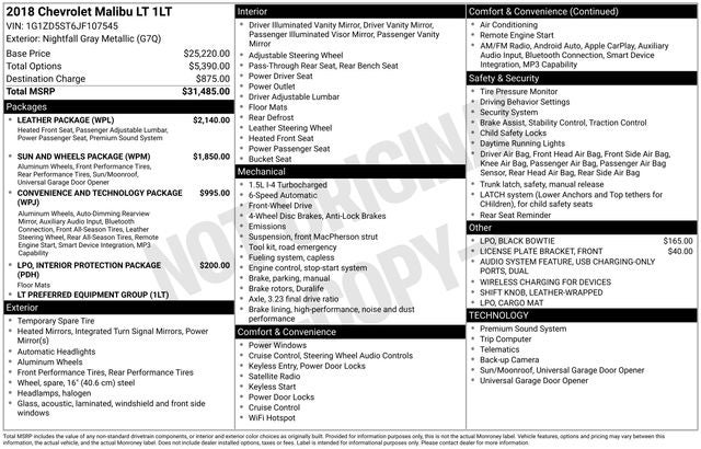 2018 Chevrolet Malibu LT