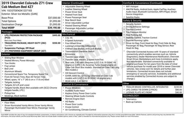 2019 Chevrolet Colorado Z71