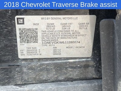 2018 Chevrolet Traverse LT Cloth w/1LT