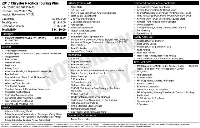 2017 Chrysler Pacifica Touring L