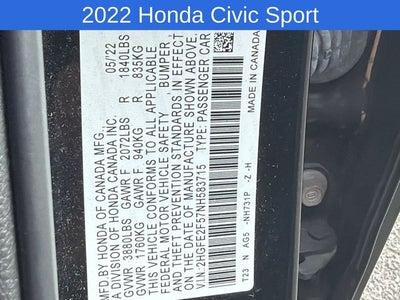 2022 Honda Civic Sport