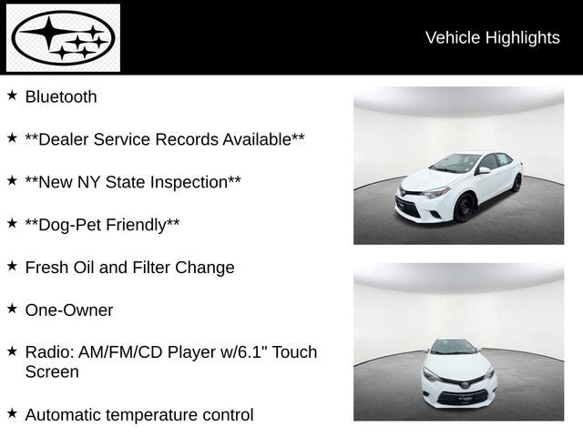 2016 Toyota Corolla LE