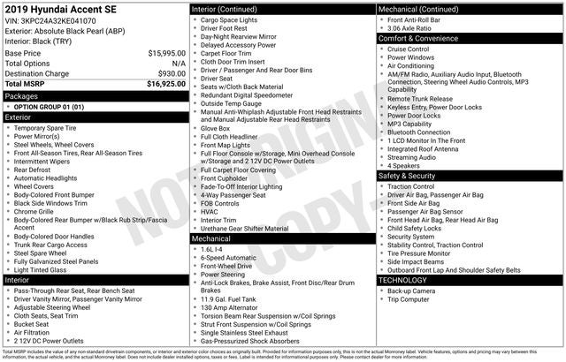 2019 Hyundai Accent SE