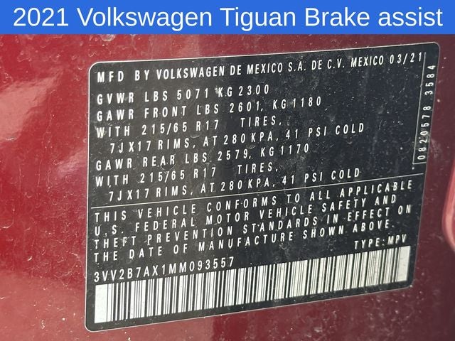 2021 Volkswagen Tiguan 2.0T SE