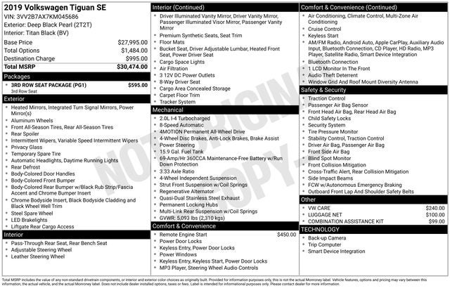2019 Volkswagen Tiguan 2.0T SE 4Motion