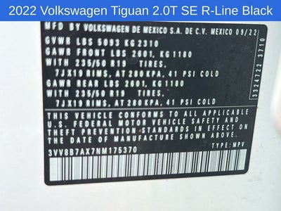 2022 Volkswagen Tiguan 2.0T SE R-Line Black