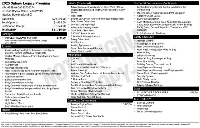 2025 Subaru Legacy Premium