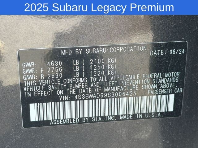 2025 Subaru Legacy Premium
