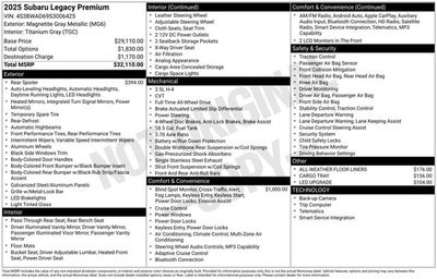 2025 Subaru Legacy Premium