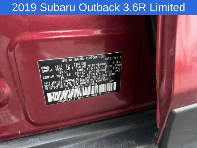 2019 Subaru Outback 3.6R Limited