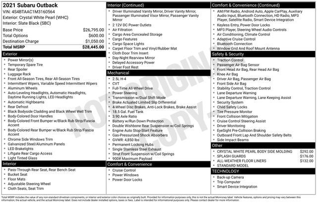 2021 Subaru Outback 2.5i