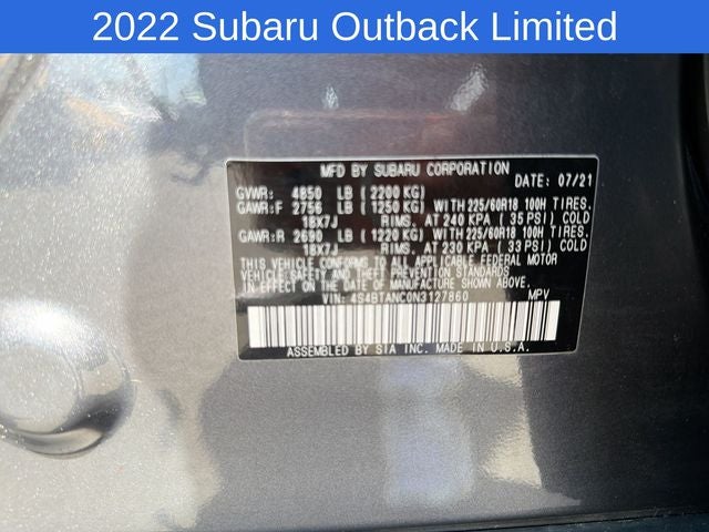 2022 Subaru Outback Limited