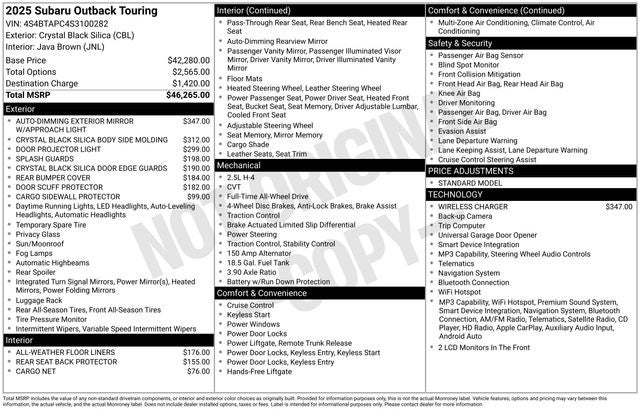 2025 Subaru Outback Touring