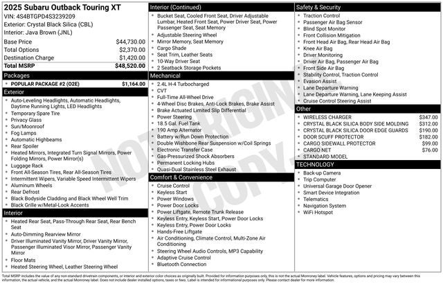 2025 Subaru Outback Touring XT