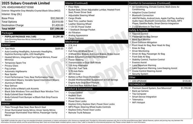 2025 Subaru Crosstrek Limited
