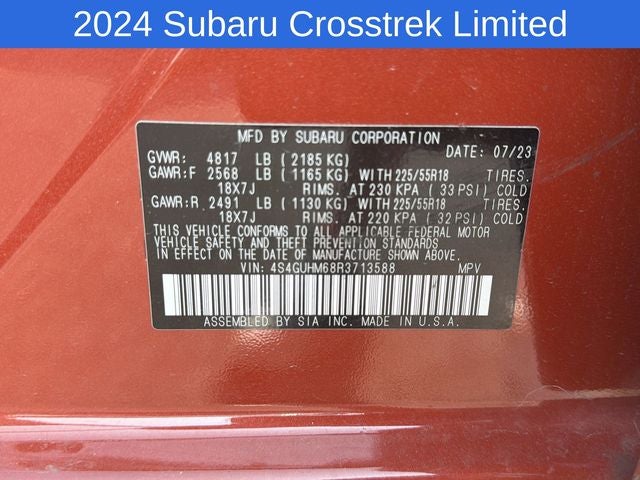2024 Subaru Crosstrek Limited