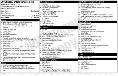 2025 Subaru Crosstrek Wilderness