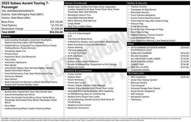 2025 Subaru Ascent Touring