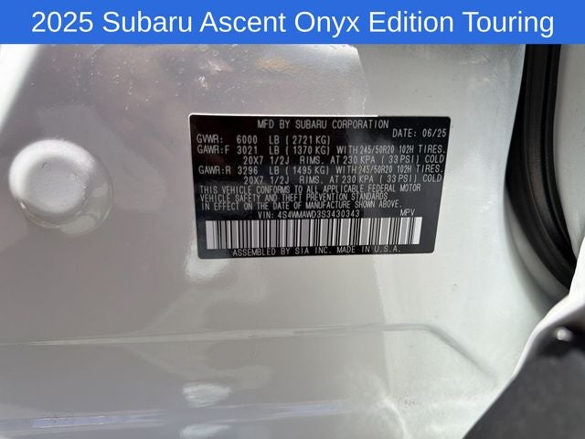2025 Subaru Ascent Onyx Edition Touring