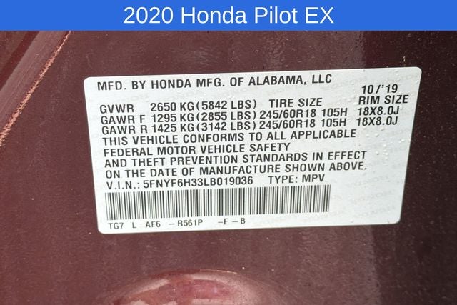 2020 Honda Pilot EX