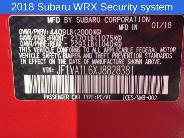 2018 Subaru WRX Limited