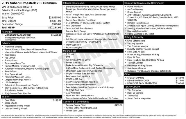 2019 Subaru Crosstrek 2.0i Premium
