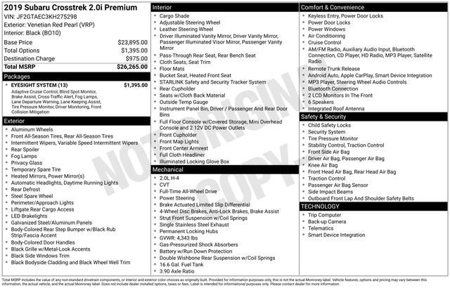 2019 Subaru Crosstrek 2.0i Premium