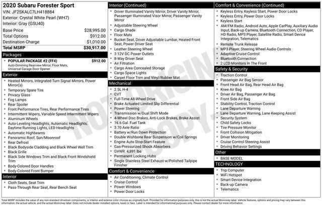 2020 Subaru Forester Sport