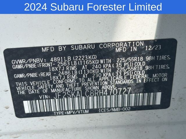 2024 Subaru Forester Limited
