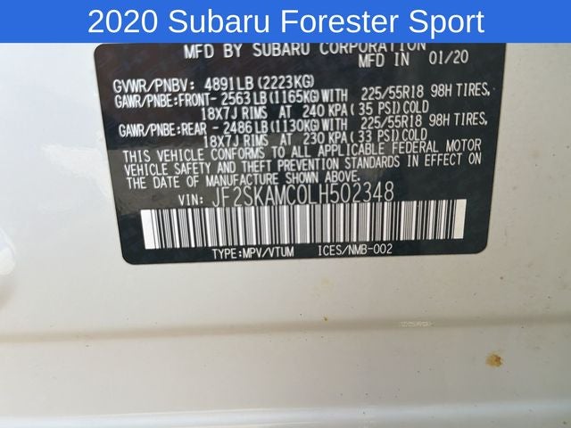 2020 Subaru Forester Sport