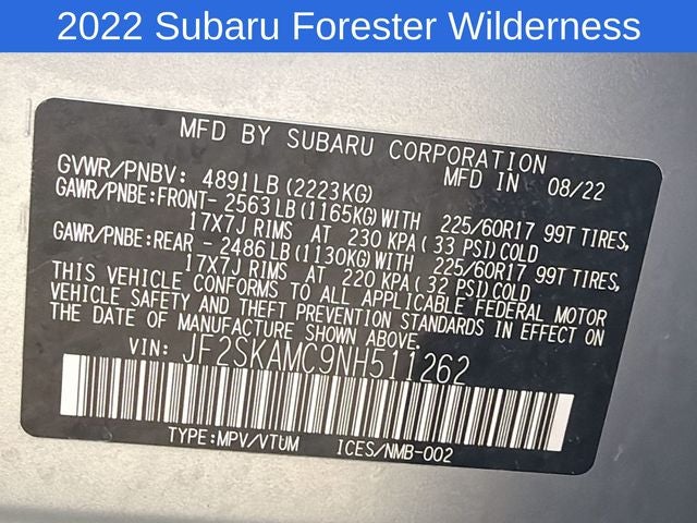 2022 Subaru Forester Wilderness